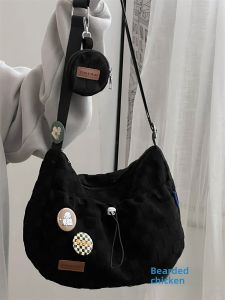 INS Style Large Capacity Shoulder Bag Bag Female K-style Preppy Style Work Clothing Dumpling Bag Young Adult Student Class Messenger Bag
