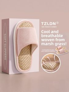 TZLDN | Silent Anti-slip Deodorant Sweat Absorption Cotton Hemp Indoor Home Slippers