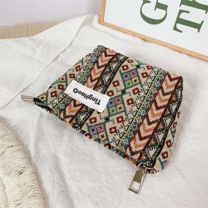 Original Design Fabric Makeup Womens Bag Skincare Storage Bag Large Capacity Ethnic Style Retro Minority Elegance Artsy