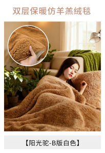 Thickened Double Layer Lamb Velvet Blanket Warm Winter Autumn Sofa Single Person Use Small Blanket Super Thick Cover Blanket