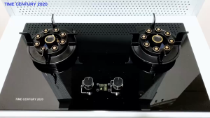 Time Century M-2072 Flip Top Cover Tempered Glass Gas Stove Cooker Hob Built In / Table Top Double Burner With Flame Failure Protection
