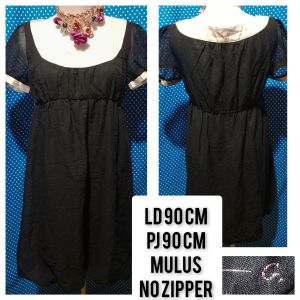 DRESS LENGAN PENDEK HITAM(G) 162