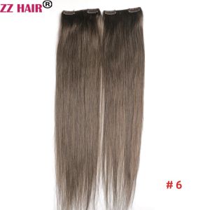 ZZHAIR 100% Brazil Human Remy Hair Extensions 16-24 Inch 2 Clip-in Weft Phần Mở Rộng Tóc Thẳng Tự Nhiên 50-70g