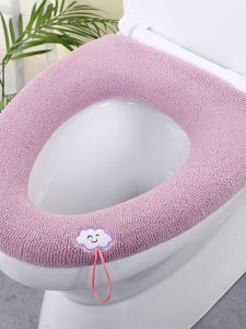 Thick Plush Toilet Seat Cover Elastic Cute Home Use Large Size Toilet Cushion All Seasons Universal Fit Toilet Mat