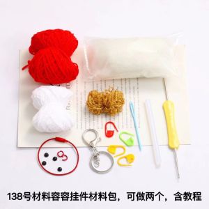 Wool Crochet Handmade Barrettes Material Package DIY