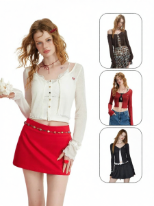 unifree | Áo Blouse Nữ Nhẹ Có Viền Hoa