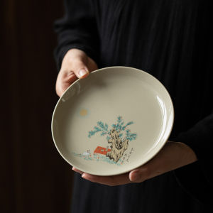 Màn Đĩa Trà Gốm Sứ Đơn Giản Dùng Tại Nhà Đĩa Đựng Trà Pha Trà Đĩa Đựng Trái Cây Đĩa Đựng Trà Công Phu Đồ Dùng Ăn Uống