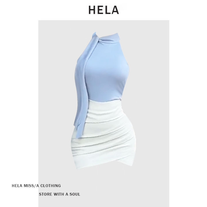 Hela Summer 2024 Cỡ Lớn Nữ Bộ Đồ Thời Trang Có Thắt Lưng Cộc Tay, Không Tay Hot Quần Váy Set Pure欲 Design感 Thoải Mái Quần Áo Làm Việc