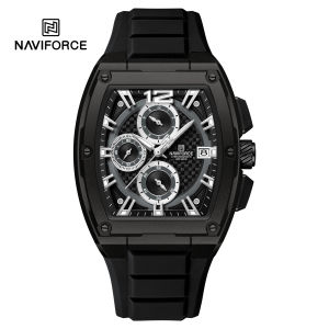 NAVIFORCE Fashion Men Chronograph Rubber Watch Original  Waterproof Multifunction Luminous Hands Sporty Outdoors Quartz Mens Watches NF8050