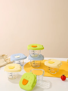 170ML Gelas Simpan Makanan Bayi | Glass Baby Food Storage Cup Bekas Susu Bubur Boleh Microwave 寶寶 碗碟