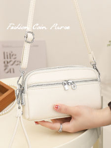 Womens Crossbody Phone Bag 2025 New Style Small Multi-pocket Shoulder Bag Soft PU Leather Zipper Closure Pure Color