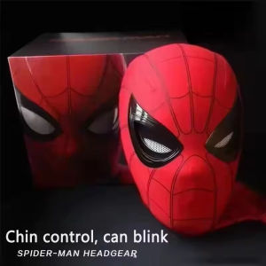 Bandai | In Stock Miles Spider-Man4 1:1 Scale Electronic Mask With Moving Glowing Eyes Cosplay Toy Gift For Boys Gift
