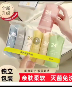 White Disposable Ladies Panty Underwear (M–3XL) | Individually Packed | Soft & Hygienic (1 Pack of 5pcs)