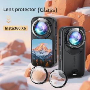 For Insta360 X6 Lens Guards Optical Glass/PC Lens Protective Cover Camera Anti-Scratch Removable Lens Accessories