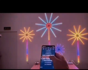 RGB Firework Lights LED Strip Music Sound Sync Color Changing Remote Control LED Firework Light for Room Party Holiday Decoration