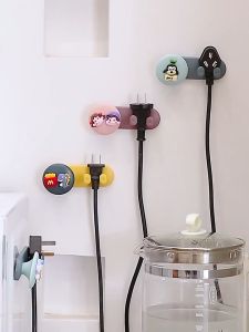 Elite Kitchen - Household Kitchen Plug Holder Adapter Charger Cable Organizer Management Wire Cable Storage Sticky Hook