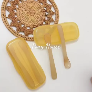 Thìa cho bé ăn dặm Set 2 Thìa Silicon mềm mại không mùi bảo vệ nướu kèm HỘP đựng cao cấp
