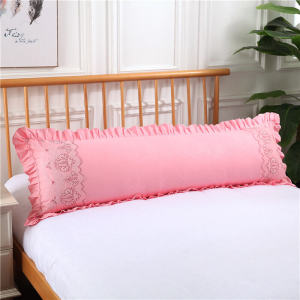 Korean Style Pink Double Lace Princess Style Pillowcase 1.2 M1.5m1.8 M Frill Zip-up Long Pillowcase