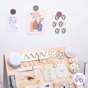 SG Stock Early education Montessori double-sided busy board DIY wooden board Montessori teaching aids locksmith drawing board brainpower puzzle toy