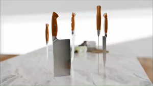 HEZHEN 7.1" Cleaver Knife German 1.4116 Steel – Red Wood Handle Ideal for Meat & Veggie Cutting