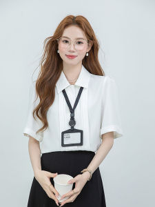 YAOMUHUA | Elegant French Short-sleeve White Blouse