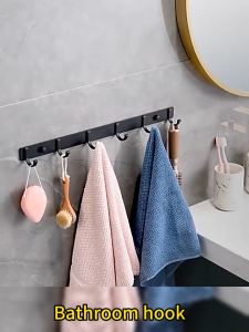 2024 FM TOKO COD / LARIS BARANG GANTUNGAN KAIT DINDING PREMIUM 6 HOOK FREE AKSESORIS MASALAH KUALITAS PRODUK PENGGANTIAN GRATIS model:9105-NO.1-4 warna:hitam Bahan: aluminium