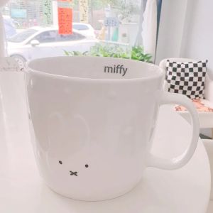 Miffy Kawaii Ceramic Mug Premium Butter White Bunny Stylish Breakfast Coffee Milk Cup with Heat-Resistant​ for Women Girls Gifts
