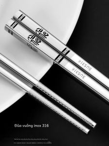 Đũa Inox Sus316l Cao Cấp Tiêu Chuẩn Y Tế 304 Kim Loại Chống Trơn Trượt Chịu Nhiệt Độ Cao Chống Khuôn Kháng Khuẩn