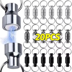10Pairs Magnetic Keychains Carbon Steel Quick Release Magnets Anti-loss Car Keys Necklace Hanging Holders Office Storage Tools