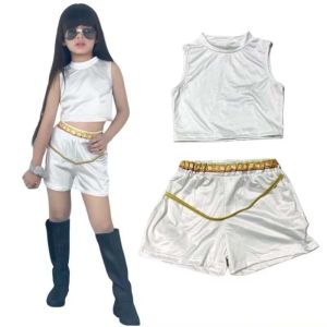 Halloween Vest and Shorts 2-pieces Set for Girls Carnival Party Christmas White Cosplay Costume Birthday Outfits