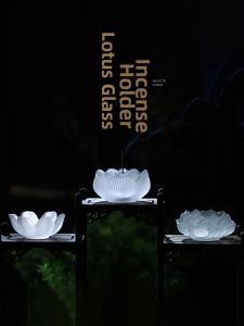 Lava Glass Lotus Aroma Burner Incense Holder
