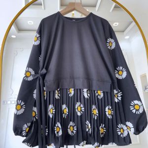 KINKA BLOUSE CRINKLE PLISKET MIX KNIT