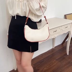 Korean Fashion Hobo Bag Sweet Lady Underarm Ins Style Half Moon Handbag Beg Tangan Wanita Pu Leather Women bag 腋下包包女单肩包