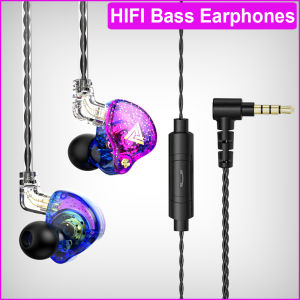 QKZ AK6 Pro Wired IEM for Gaming Earbuds with MIC in Ear Monitor Noise Cancelling Headset Headphones Deep Bass Sound 1DD 10mm Dynamic Driver IEM for Music Video Calling