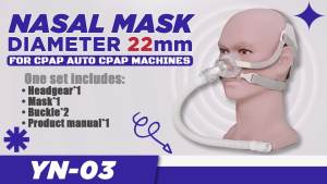Yuwell | CPAP Nasal Mask Yuwell YN03 for Sleep Apnea Adjustable Headgear Soft Silicone Cushion with Tube for CPAP Auto CPAP Machine