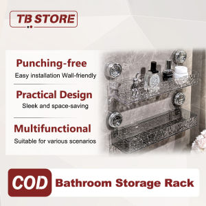 Acrylic Punch-free Bathroom Storage Rack Multifunction Corner Shelf Organizer with Suction Cup