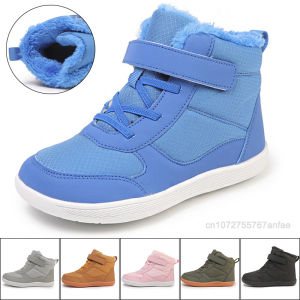 New Girls Boys Wide Toe Barefoot Boots Shoes | Minimalist Little Kids/Big Kids Waterproof Ankle Winter Snow Boots | Winter Boot