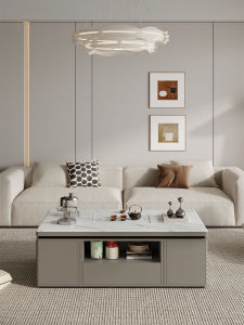 MINGZUO | Living Room Rock Slab Coffee Table Television Cabinet Combo