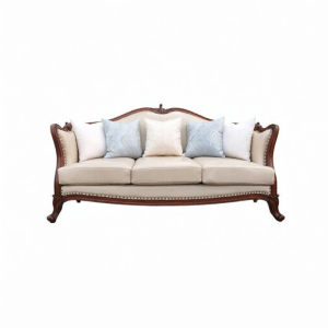 Luxury American European Style Leather Wood Sofa