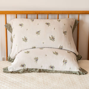 ผ้าห่มหนุนศีรษะผ้าฝ้ายแท้ลายดอกไม้โรแมนติกสำหรับผู้หญิง ขนาดใหญ่ ป้องกันน้ำมันศีรษะ ผ้าห่มหนุนศีรษะแบบส่วนบุคคล ดูดซับเหงื่อได้ดี