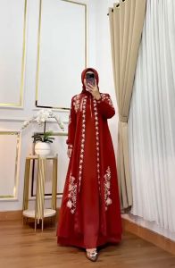 Gamis Rompi Set kerudung Monalisa Dress Bordir Payet Cerutybabydoll Lebaran
