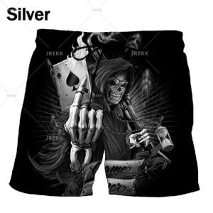 Trend 3D Printed Skull Men Shorts Summer Street Gothic Personality Cool Sport Men Shorts Women Swimsuit Kid Shorts Pants Y2k