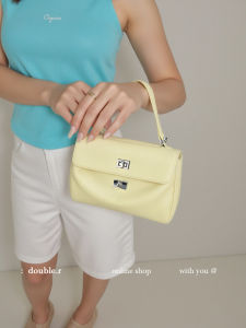 Double R Lazy Commuter Kelly Bag Womens 2025 New Handbag Single Shoulder Crossbody Tote Bag Soft PU Leather Casual Style