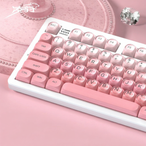 Lingbao Bàn phím cơ K98 ba chế độ không dây Bluetooth 87 phím cho Esports FPS nữ màu hồng