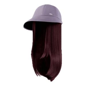 Beneunder | Sun Protection Black Straight Hair with Pink Highlights Full Wig