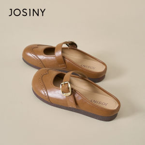 Josiny | Brogue Soft Sole Womens Slippers Round Toe