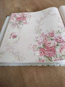 Wallpaper Dinding Bunga Shabby PiNk Orange Ungu Kuning