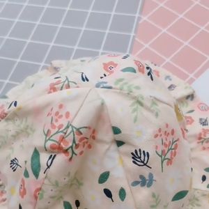 หมวกเด็ก 10 เดือนถึง 3 ปี รอบหัวประมาณ 48-50 ซม. หมวกปีกกว้างสำหรับเด็กผู้หญิง ผ้าพิมพ์ลายดอกไม้ พร้อมสายรัดคล้องคาง หมวกแฟชั่นเด็ก หมวกเด็กกันแดด มี 3 สีให้เลือก พร้อมส่ง