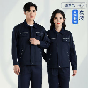 Short Sleeve Work Uniform Set for Men Worn Resistant Garage Repair Workers Construction Site Labor Protection Clothing