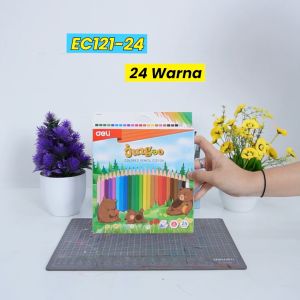 Pensil Warna Deli Colored Pencil - Pensil Warna Lucu 12 24 Warna Pewarnaan Cerah ATK EC121-12 EC121-24